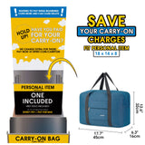 Narwey Foldable Travel Duffel Tote For Spirit Airlines Personal Item Bag - 1112 Thick Series