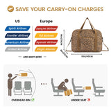 Leopard Print Fuffel Bag Foldable Tote Bag With Shoulder Straps and Pockets