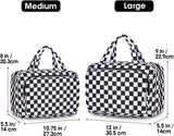 Hanging Toiletry Makeup Bag for Travel Checkered