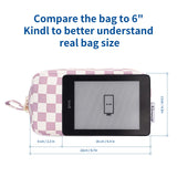 NW5207C Narwey Checkered Makeup Bag Travel Cosmetic Bag Organizer Small Toiletry Bag Make Up Bags with Comparments for Women and Girls, Gift for Teen Girls
