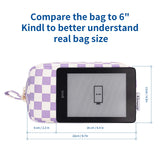 NW5207C Narwey Checkered Makeup Bag Travel Cosmetic Bag Organizer Small Toiletry Bag Make Up Bags with Comparments for Women and Girls, Gift for Teen Girls