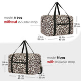 Leopard Print Small Weekender Bag for Women Cute Duffel Bags for Spirit Airlines Personal Item Bag Flower Print Lightweight Overnight Carry on