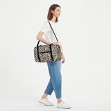 Leopard Print Small Weekender Bag for Women Cute Duffel Bags for Spirit Airlines Personal Item Bag Flower Print Lightweight Overnight Carry on