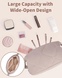 Narwey Quilted Puffy Padded Toiletry Makeup Bag