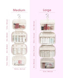 Narwey Striped Travel Toiletry Bag for Women Large Hanging Makeup Bag Organizer Toiletries Bag