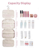 Narwey Hanging Floral Toiletry Bag for Women Travel Makeup Bag Organizer Toiletries Bag