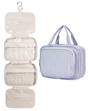 Narwey Striped Travel Toiletry Bag for Women Large Hanging Makeup Bag Organizer Toiletries Bag