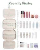 Narwey Striped Travel Toiletry Bag for Women Large Hanging Makeup Bag Organizer Toiletries Bag