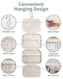 Narwey Striped Travel Toiletry Bag for Women Large Hanging Makeup Bag Organizer Toiletries Bag