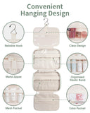 Narwey Striped Travel Toiletry Bag for Women Large Hanging Makeup Bag Organizer Toiletries Bag