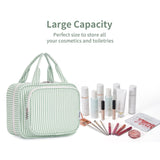 Narwey Striped Travel Toiletry Bag for Women Large Hanging Makeup Bag Organizer Toiletries Bag