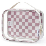 Narwey TSA Approved Clear Toiletry Bag for Travel, Waterproof PVC Clear Makeup Bags, Portable Compact Cosmetic Bag Make Up Organizer, Airport Airline Quart Size Compliant Bag