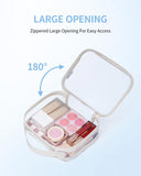 Narwey TSA Approved Clear Toiletry Bag for Travel, Waterproof PVC Clear Makeup Bags, Portable Compact Cosmetic Bag Make Up Organizer, Airport Airline Quart Size Compliant Bag