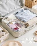 Narwey TSA Approved Clear Toiletry Bag for Travel, Waterproof PVC Clear Makeup Bags, Portable Compact Cosmetic Bag Make Up Organizer, Airport Airline Quart Size Compliant Bag