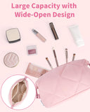 Narwey Quilted Puffy Padded Toiletry Makeup Bag