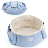 Narwey Barrel Drawstring Makeup Bag, Large Quilted Puffer Cosmetic Bag, Puffy Make Up Bags, Travel Toiletry Bags for Traveling Women Toiletries Organizer, Gift for Teen Girls