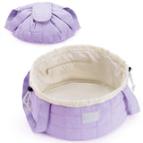 Narwey Barrel Drawstring Makeup Bag, Large Quilted Puffer Cosmetic Bag, Puffy Make Up Bags, Travel Toiletry Bags for Traveling Women Toiletries Organizer, Gift for Teen Girls