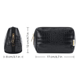 NARWEY Crocodile Grain PU Leather Makeup Bag For Women