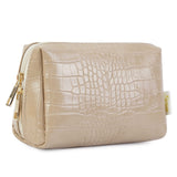 NARWEY Crocodile Grain PU Leather Makeup Bag For Women