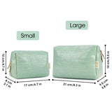 NARWEY Crocodile Grain PU Leather Makeup Bag For Women