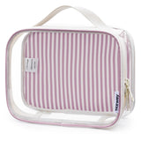 Narwey TSA Approved Clear Toiletry Bag for Travel, Waterproof PVC Clear Makeup Bags, Portable Compact Cosmetic Bag Make Up Organizer, Airport Airline Quart Size Compliant Bag
