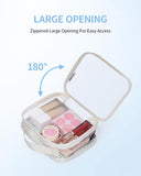 Narwey TSA Approved Clear Toiletry Bag for Travel, Waterproof PVC Clear Makeup Bags, Portable Compact Cosmetic Bag Make Up Organizer, Airport Airline Quart Size Compliant Bag