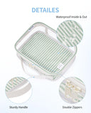 Narwey TSA Approved Clear Toiletry Bag for Travel, Waterproof PVC Clear Makeup Bags, Portable Compact Cosmetic Bag Make Up Organizer, Airport Airline Quart Size Compliant Bag