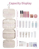 Narwey Hanging Floral Toiletry Bag for Women Travel Makeup Bag Organizer Toiletries Bag