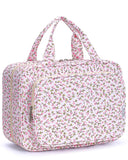 Narwey Hanging Floral Toiletry Bag for Women Travel Makeup Bag Organizer Toiletries Bag