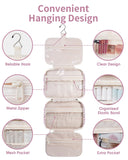 Narwey Hanging Floral Toiletry Bag for Women Travel Makeup Bag Organizer Toiletries Bag