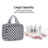 Hanging Toiletry Makeup Bag for Travel Checkered