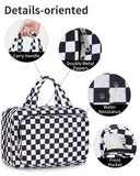 Hanging Toiletry Makeup Bag for Travel Checkered