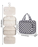 Hanging Toiletry Makeup Bag for Travel Checkered