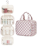 Hanging Toiletry Makeup Bag for Travel Checkered