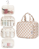 Hanging Toiletry Makeup Bag for Travel Checkered