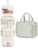 Hanging Toiletry Makeup Bag for Travel Checkered