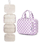 Hanging Toiletry Makeup Bag for Travel Checkered