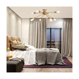Herrlicht Sputnik Chandeliers Semi Flush Mount Ceiling Light Brass