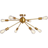Herrlicht Sputnik Chandeliers Semi Flush Mount Ceiling Light Brass